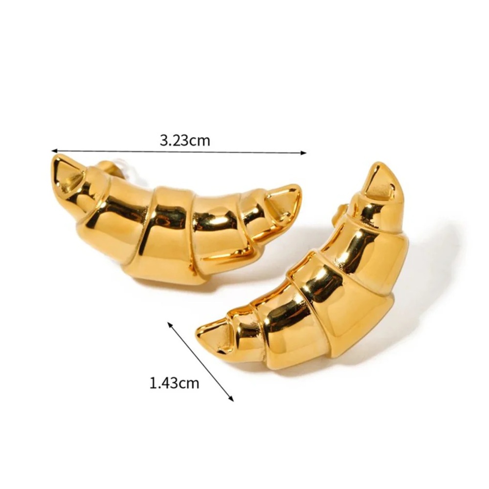 Gold Croissant Hoop Earrings